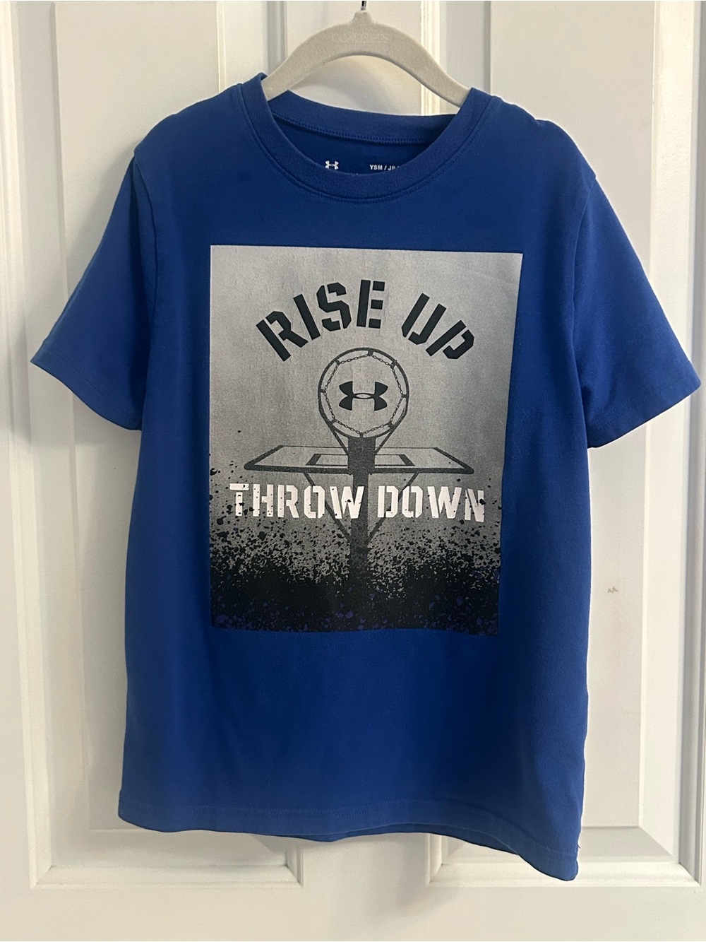 Under Armour HeatGear Royal Blue 'Rise Up Throw Down' Graphic Short Sleeve Tee